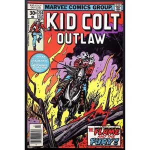 Vintage Marvel Comics Kid Colt Outlaw #216 MAR Bronze Age Comic Flame & Fury VF-